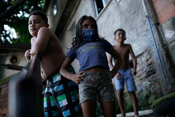 Children in a favela in Rio de Janeiro